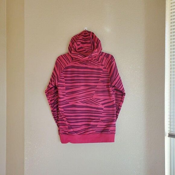 Under Armour Womens Pink Zebra Print Hooded Sweatshirt S Full Zip - Picture 4 of 11